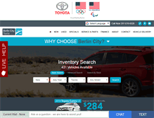 Tablet Screenshot of berlincitytoyotame.com